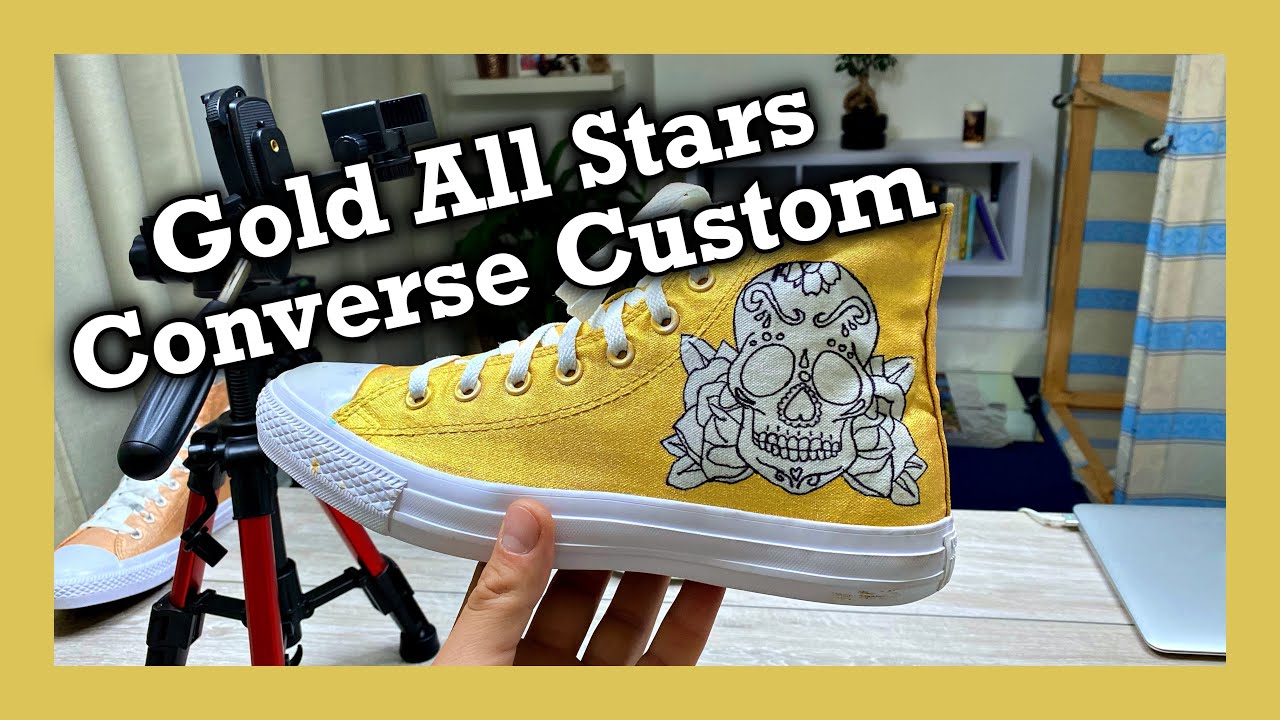 Gold Converse All Stars Custom ~ fv sneakers life ~