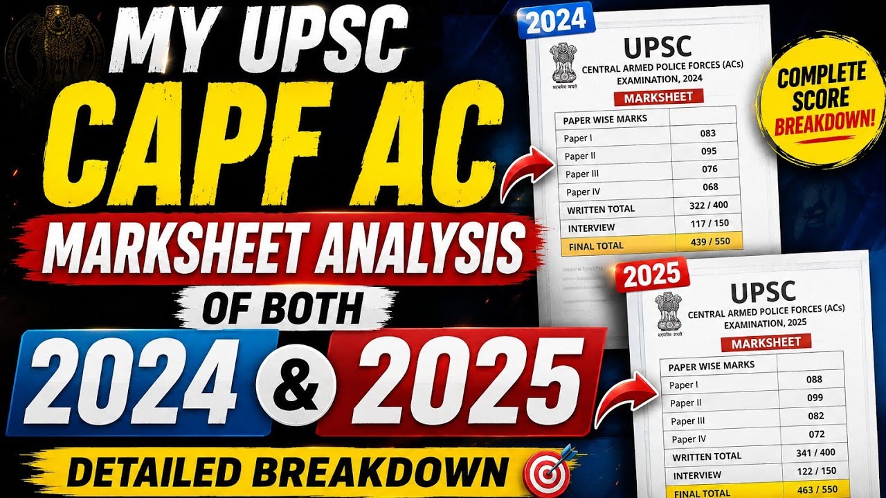 My CAPF AC Marksheet Revealed 🔥 | 2024 vs 2025 Marks Comparison | UPSC CAPF AC