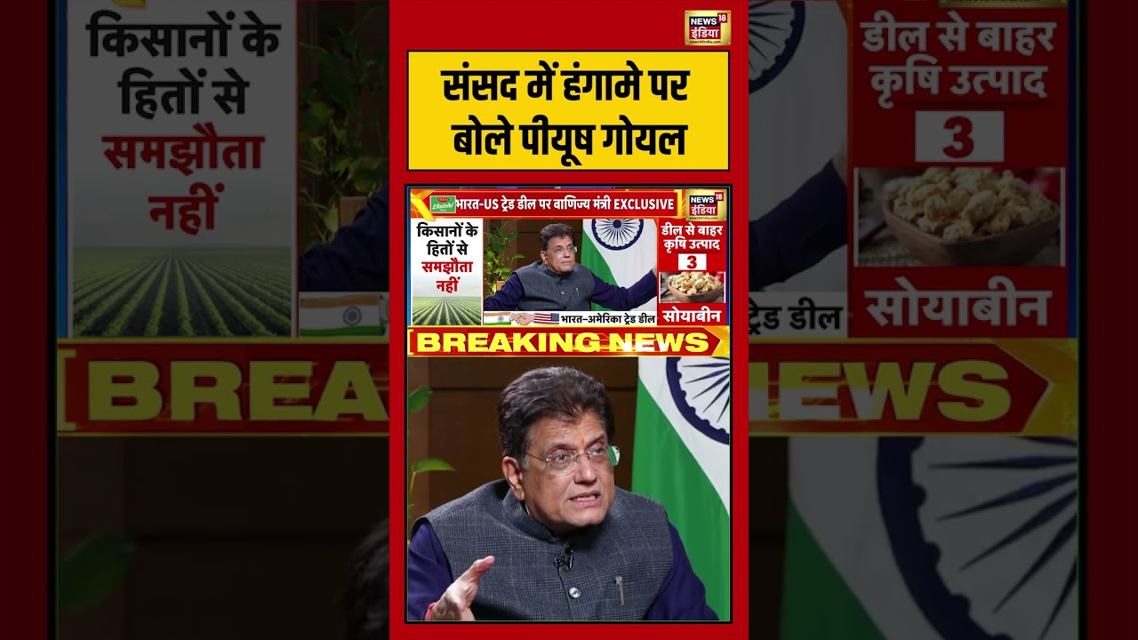 संसद में हंगामे पर बोले पीयूष गोयल #indiaustradedeal #piyushgoyal #interview #pmmodi #donaldtrump