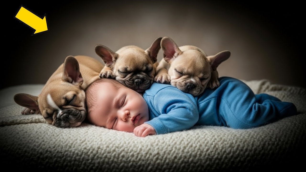 Das Baby schlief mit drei Hunden. Alle waren schockiert, als es aufwachte!