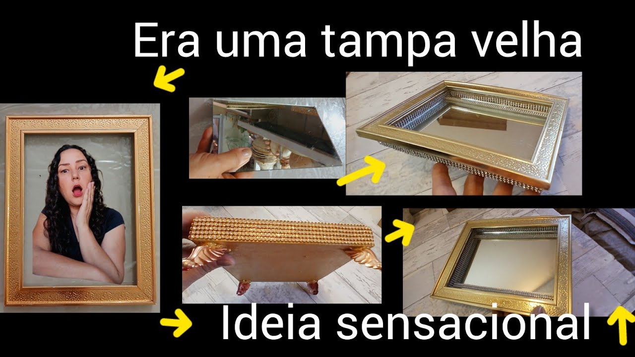 COMO FAZER MARAVILHOSA BANDEJA ESPELAHADA | Faça você mesmo bandeja FACIL ARTESANTO COM ESPELHO