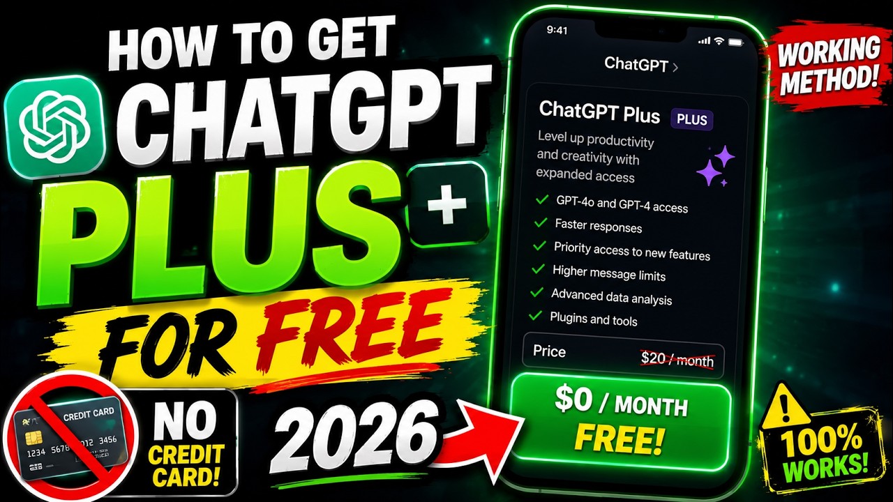 How to Get ChatGPT Plus for FREE in 2026 🚨 (No Credit Card)