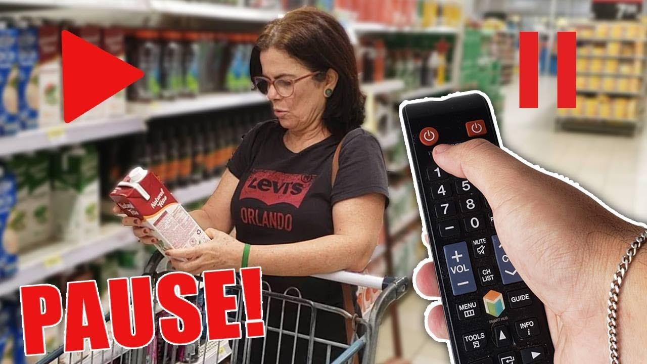 DESAFIO DO PAUSE NO SUPERMERCADO!!! - Velhote e Tia Graça