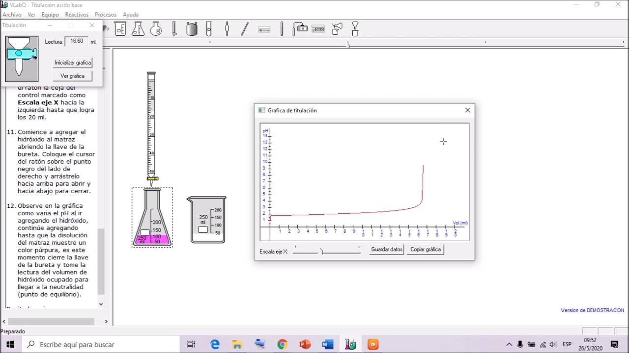 Uso de laboratorio virtual Vlabq-Titulaci&oacute;n &aacute;cido-base