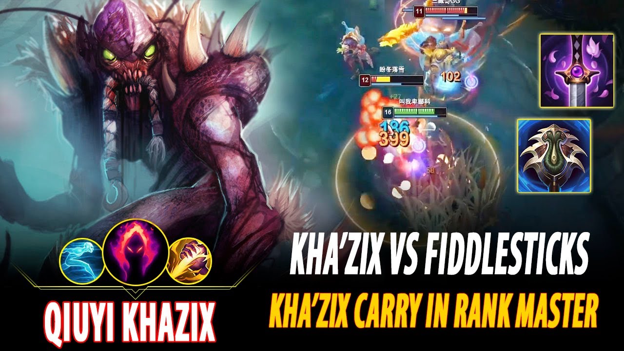 RANK 1 KHAZIX CN - QIUYI KHA'ZIX VS FIDDLESTICKS | CN MASTER PATCH 14.4