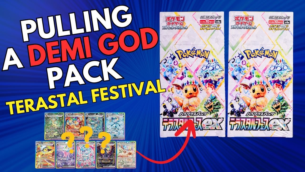 I Pulled a $350 Super Rare Card from a Demi-God Pack!! || Opening Terastal Festival Booster Boxes!