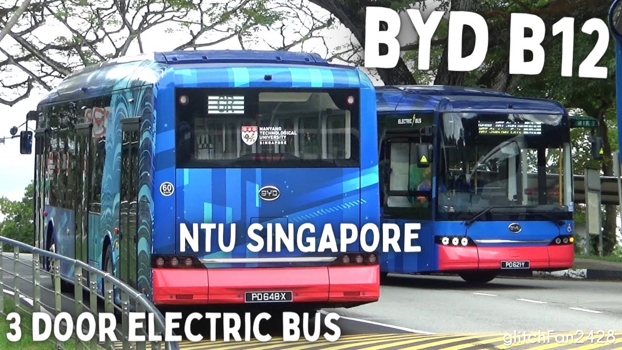 3 Door BYD B12 Electric Buses at Nanyang Technological University Singapore [ComfortDelgro]