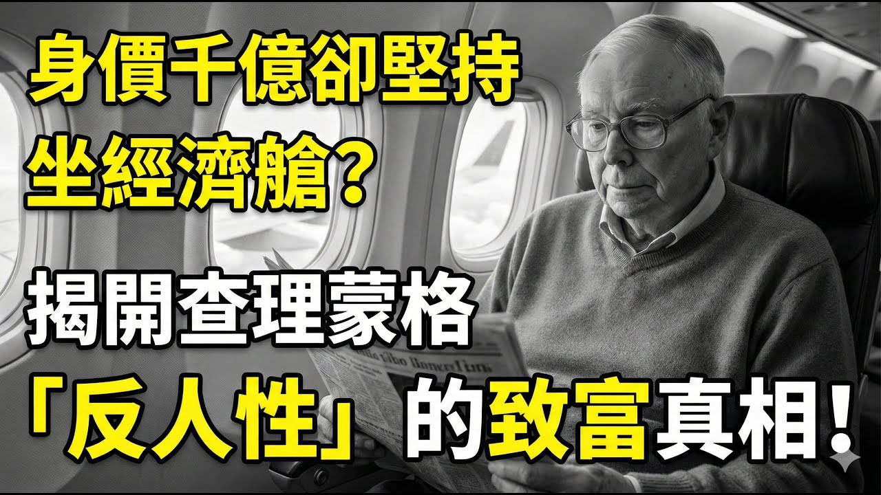 【財富思維】身價千億卻堅持坐經濟艙？揭開查理蒙格「反人性」的致富真相！ #查理蒙格 #CharlieMunger #李錄 #LiLu #價值投資 #巴菲特 #波克夏 #投資心法 #優投資 #普世智慧