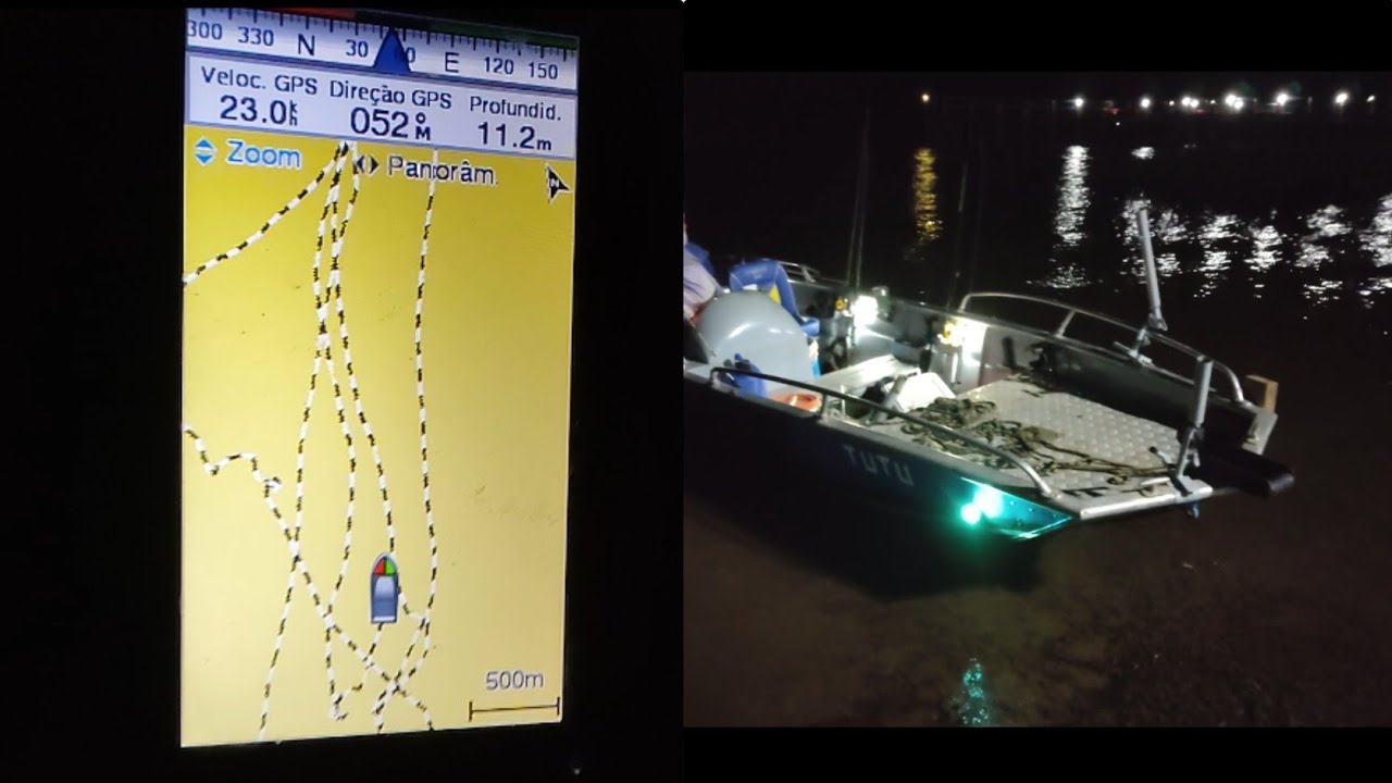 NAVEGAÇÃO NOTURNA COM SONAR GARMIN STRIKER 4 PLUS CV + PESCARIA NOTURNA NO RIO TIETE