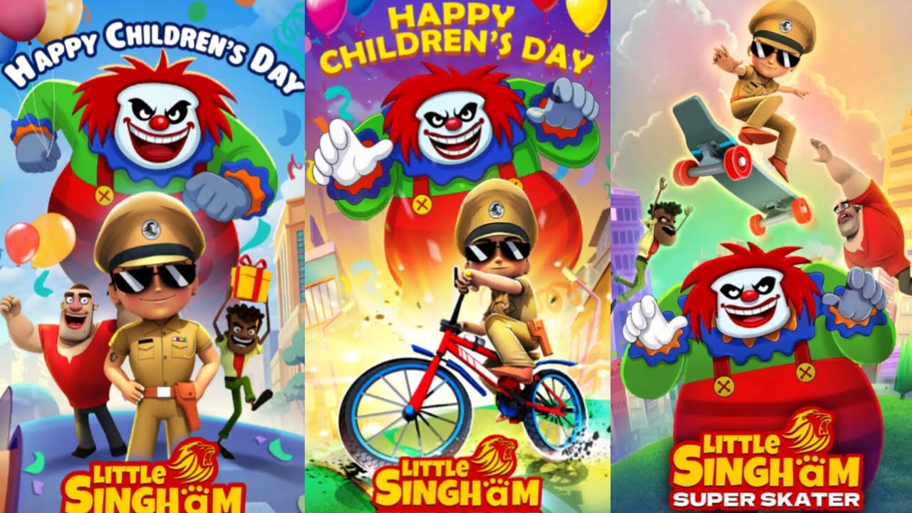 Little singham 14 nov 2025 children's day 🎉, little singham cycle race,little singham super skater!