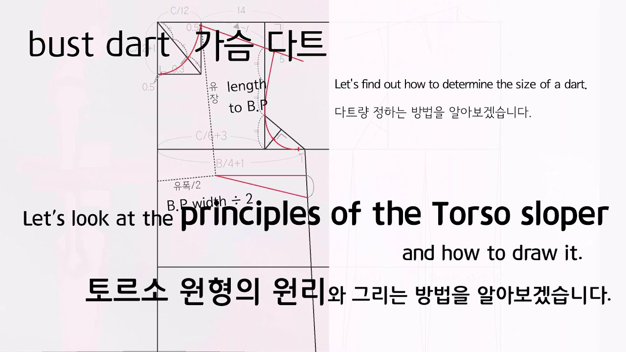 how to draft a basic torso sloper, why it needs darts.  토르소 원형과 다트의 이해.