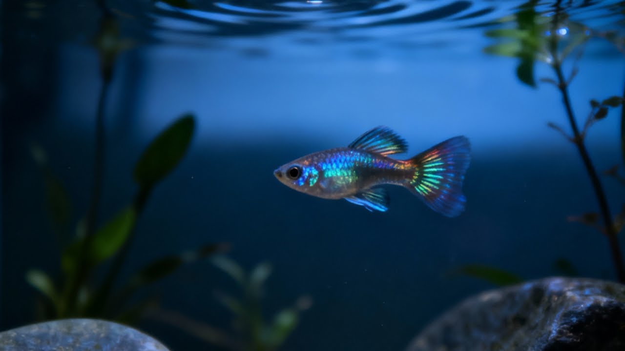 6 Hours Relaxing Guppy Aquarium 🐠 | Real River Water Sounds | No Music