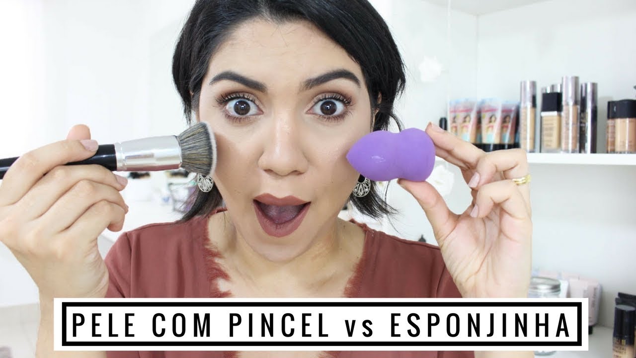 Preparação de Pele Meio a Meio | Pincel x Esponjinha