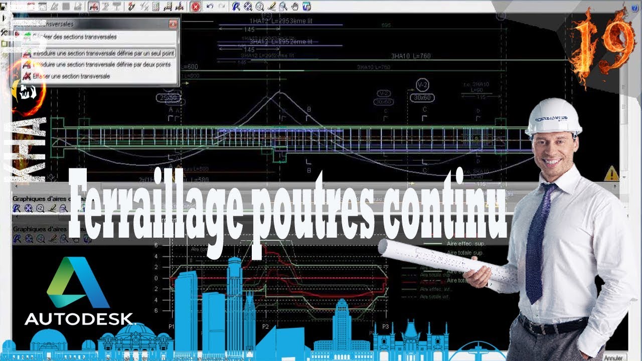 19 Ferraillage poutres continu sur ROBOT Structural Analysis