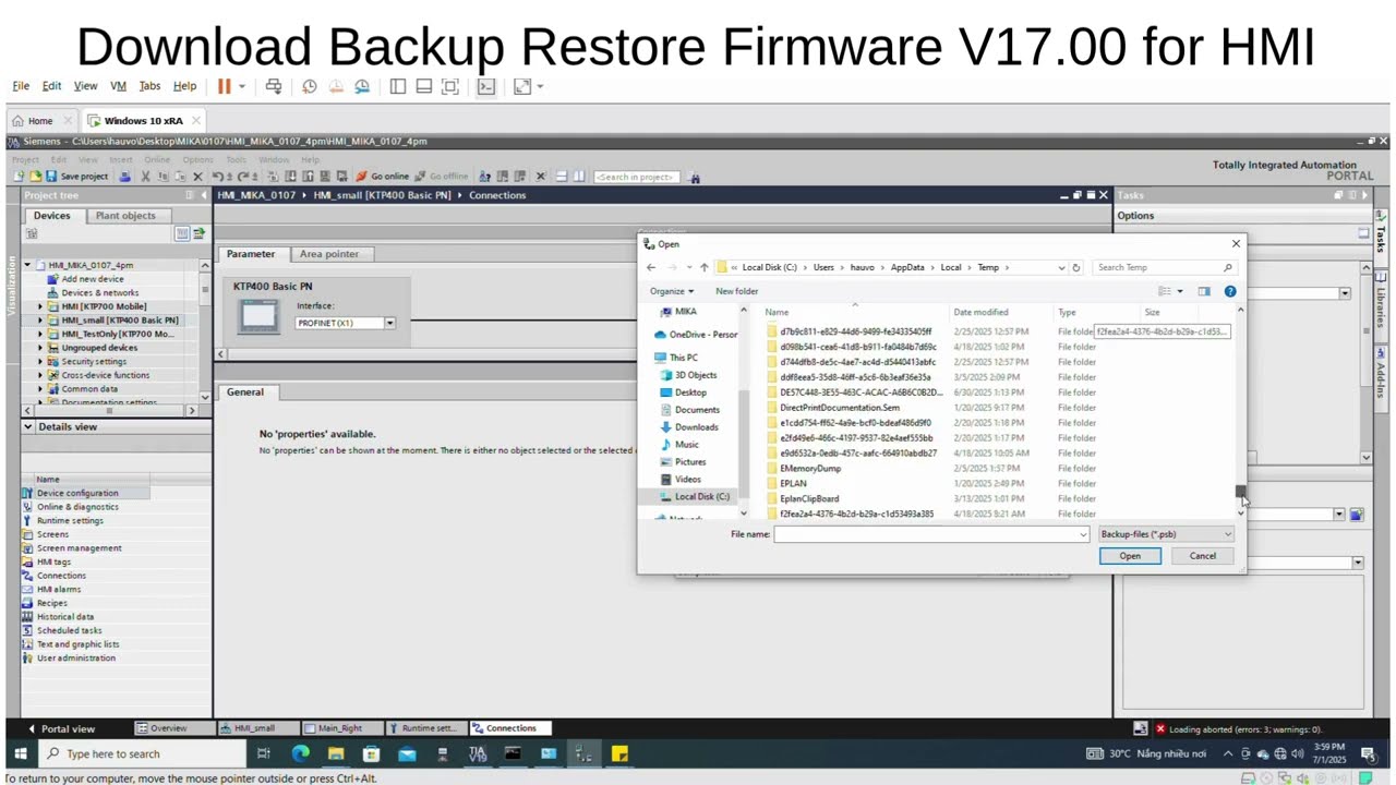 Download and Restore Firmware V17.00 for Siemens HMI &ndash; Backup & Update Guide
