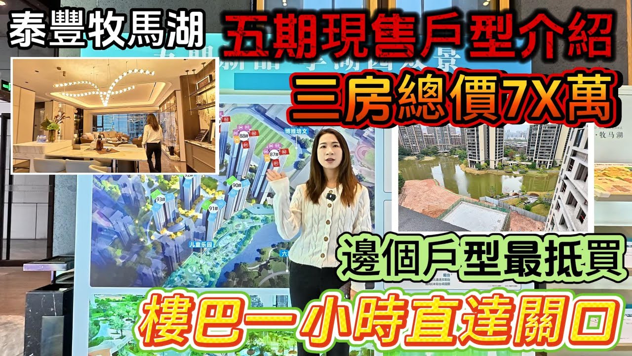 樓巴一小時直達關口【泰豐牧馬湖】五期現售戶型介紹✅三房總價7X萬❗️邊個巨型最抵買❓#惠州置業 #惠州樓價 #惠州樓盤 #惠州筍盤#惠州房產 #深圳 #深圳房價 #深圳地鐵 #港人置業#港人#港人退休