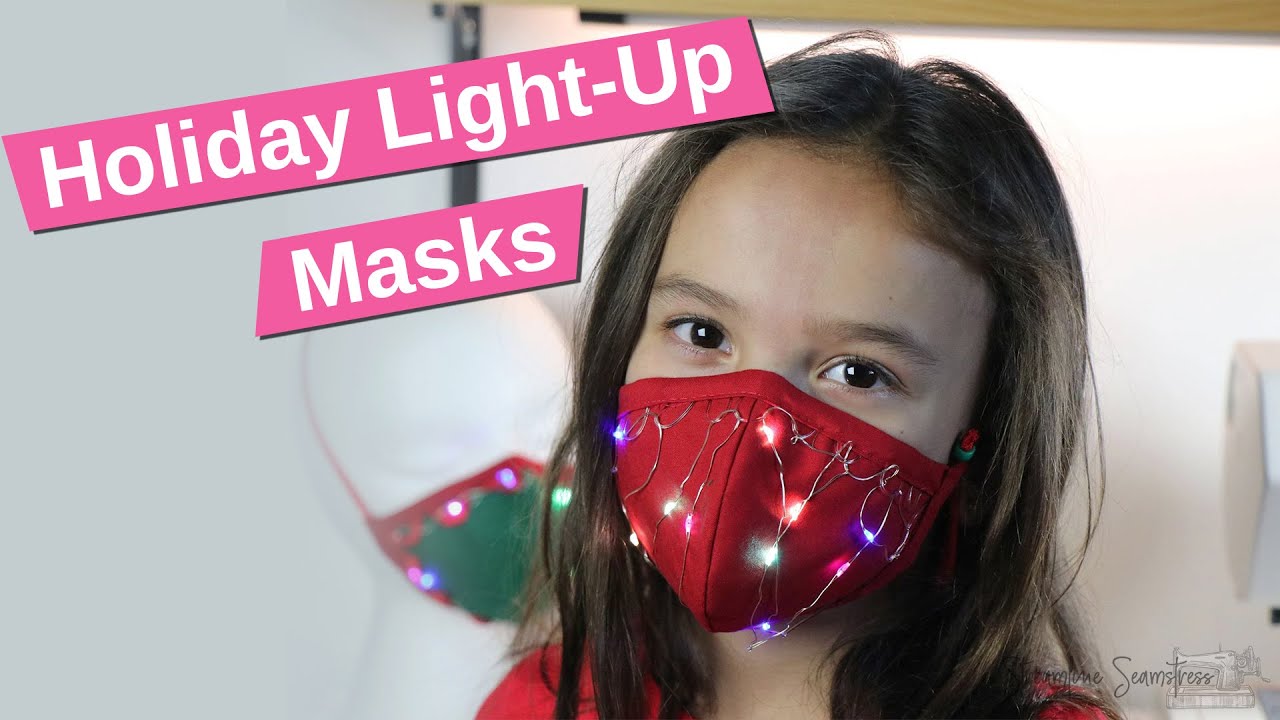 Sew a face mask with HOLIDAY LIGHTS | Make their holiday bright!