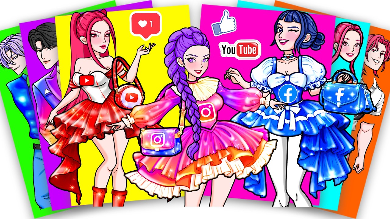 What BEST Social Media Couple Fashion for Huntrix and Saja Boys? Kpop Demon Hunters Sticker Book DIY