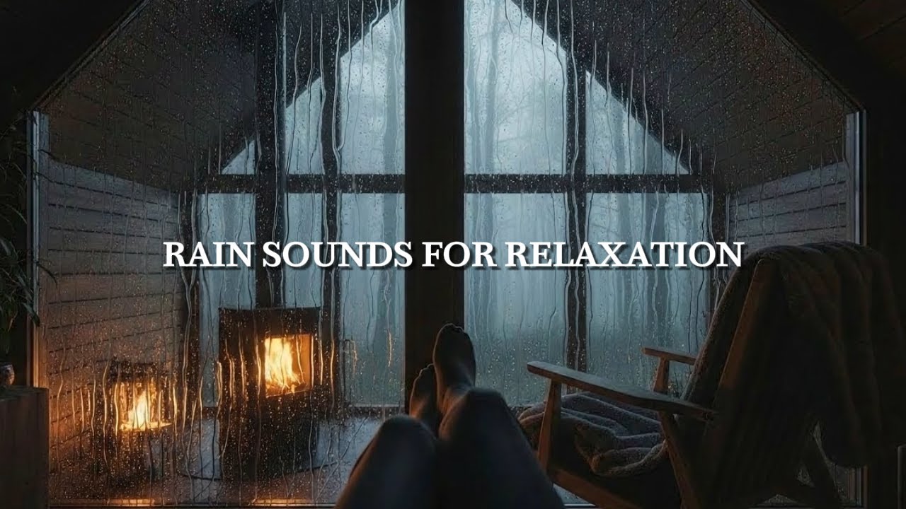 Rain on Window & Fireplace Sounds 🔥 Cozy Cabin Ambience for Deep Sleep | ASMR Rain