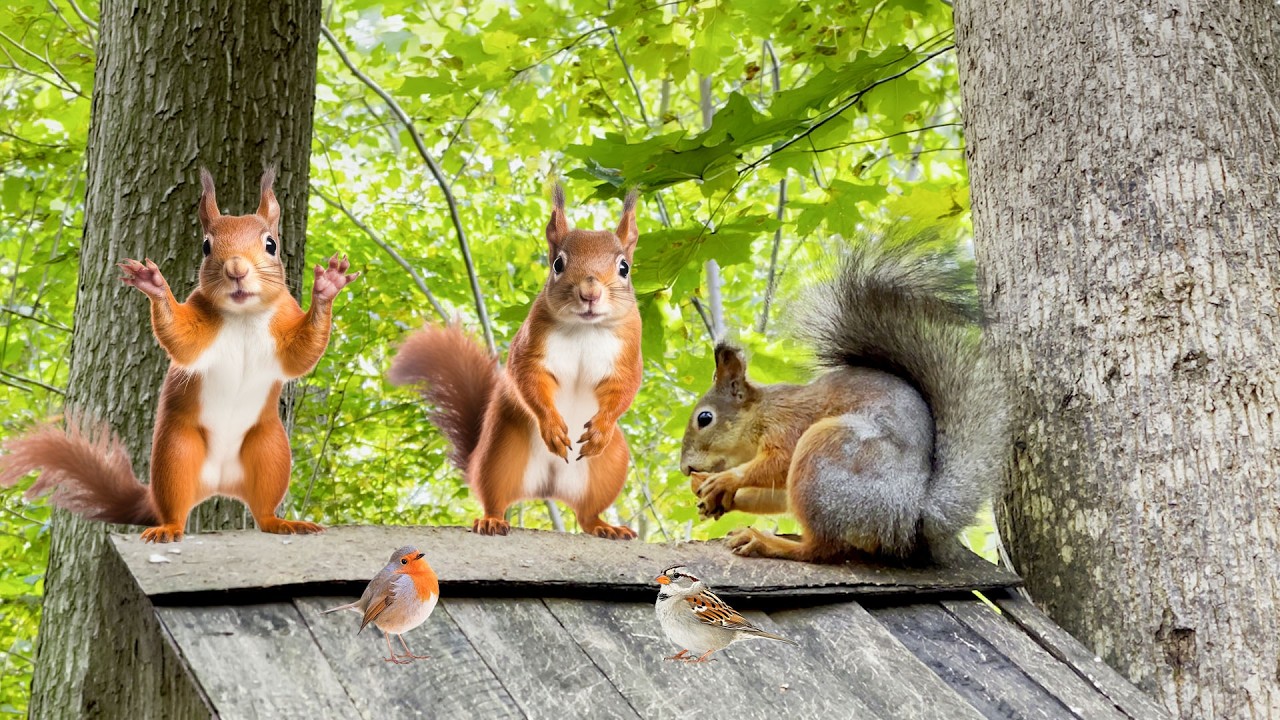 FUNNY TV FOR CATS 📺 Chill Out This Spring With Squirrels & Birds🌸🦜 Endless PETS TV Entertain😼