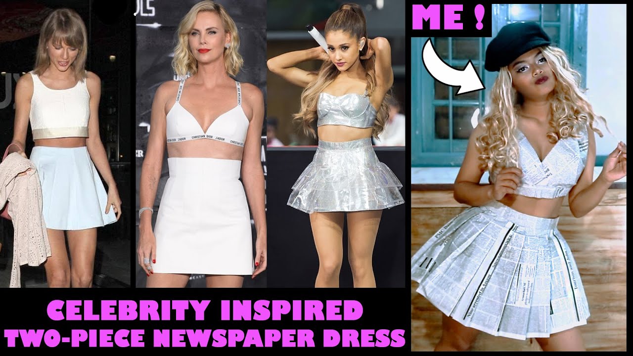 DIY | We Made a Two-piece NEWSPAPER Dress!! | Celebrity Inspired