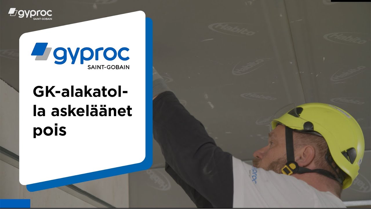 Gyproc asennusohje: GK-alakatolla askel&auml;&auml;net pois