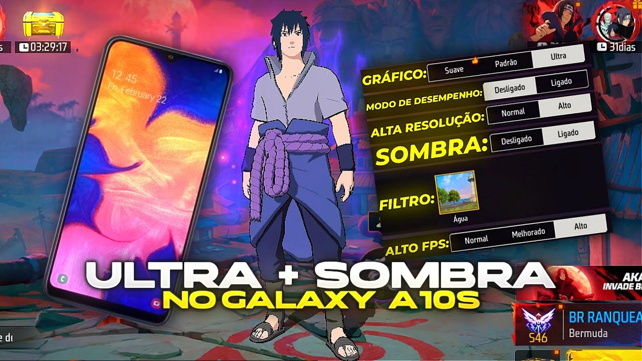 JOGUEI no ULTRA com SOMBRA no GALAXY A10S na NOVA atualização do FREE FIRE! 🏆🍀