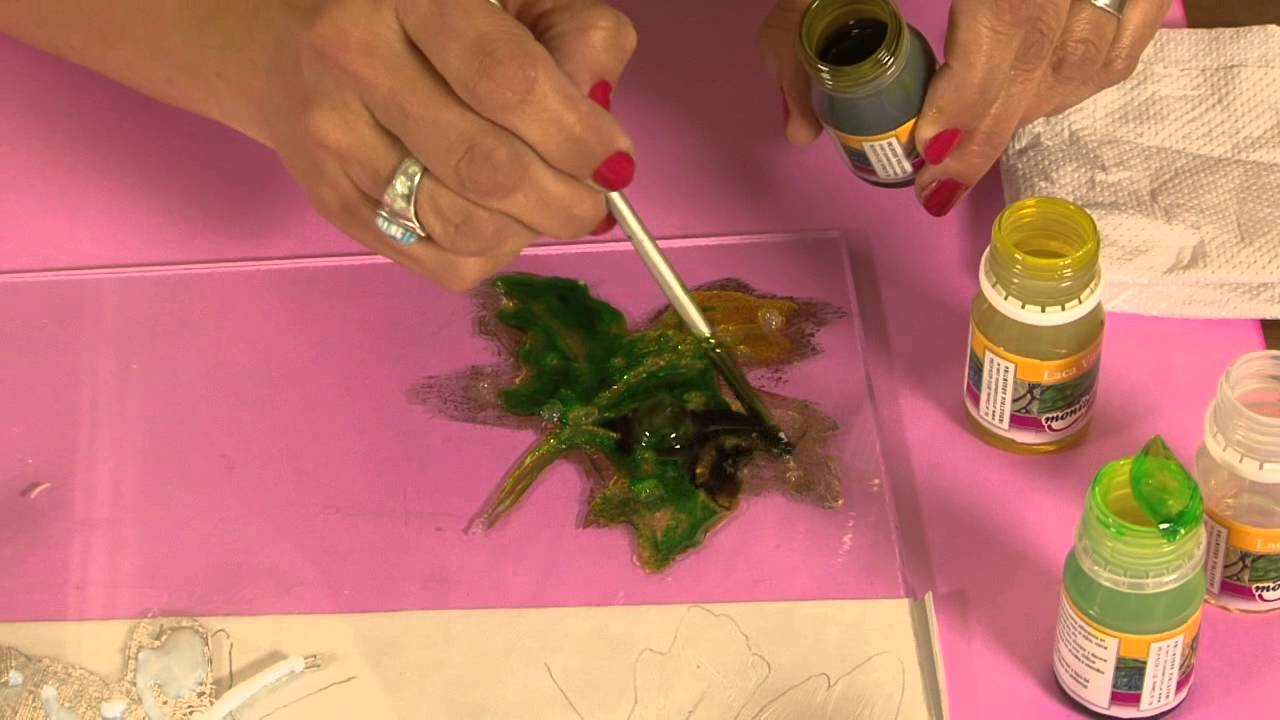 Como hacer falsa Vitrofusion - Lacas Vitrales - Vidrio - Efectos sobre Madera