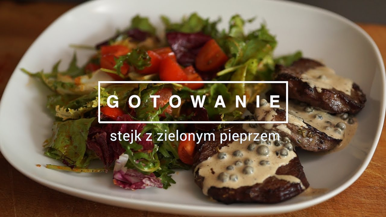 Stejk z sosem z marynowanego zielonego pieprzu
