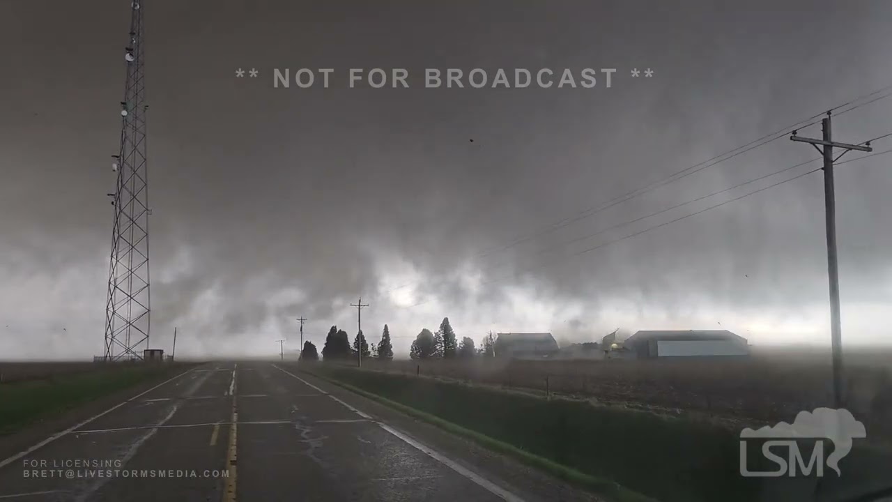 04-26-2024 Harlan, Iowa - Wedge Tornado - Extreme Close Range