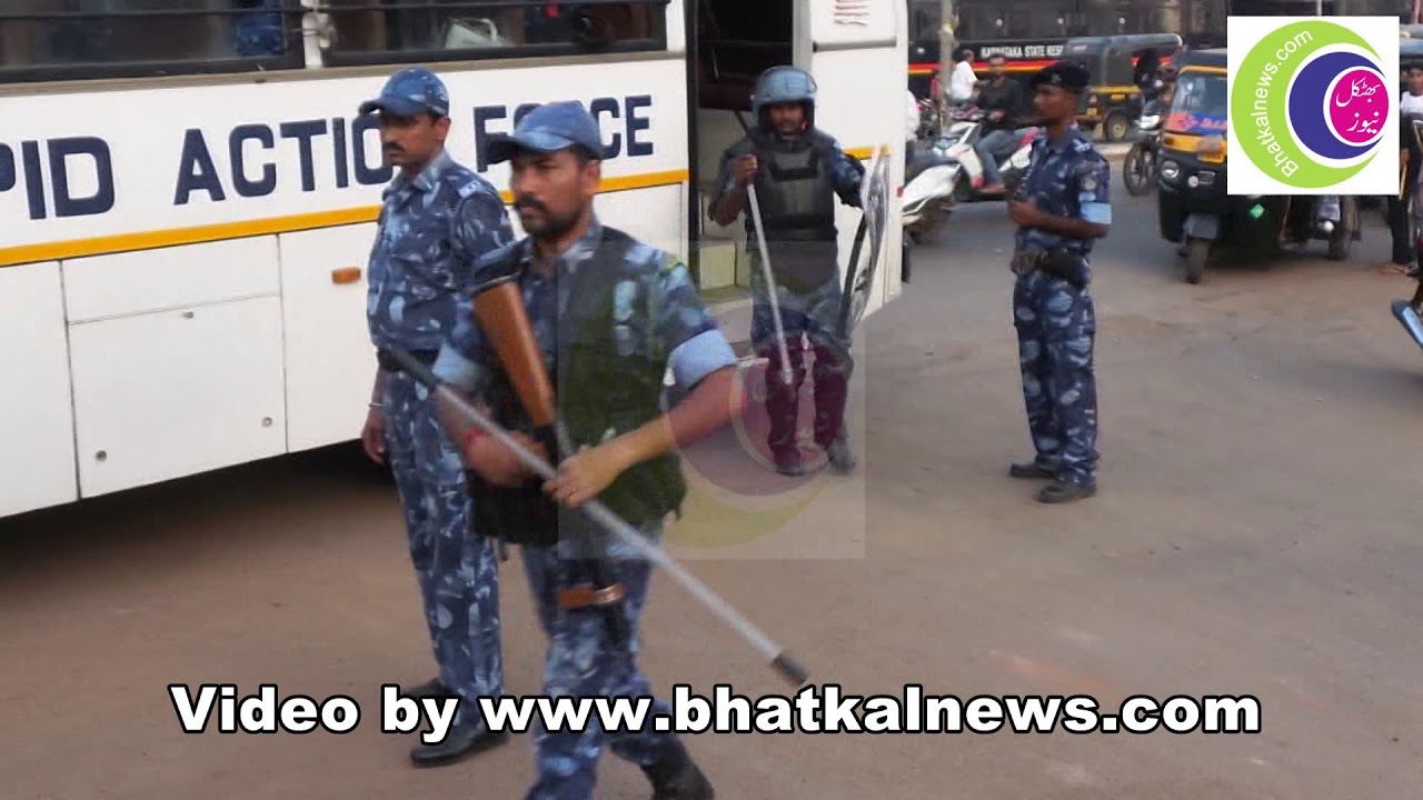 Rapid Action Force & Karnataka reserve police march in bhatkal