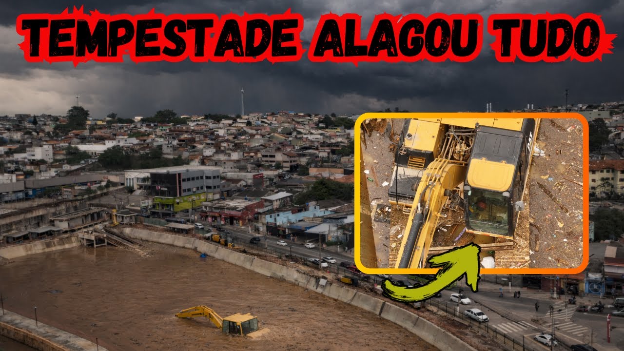 Após a TEMPESTADE com CHUVA FORTE olha como está o PISCINÃO