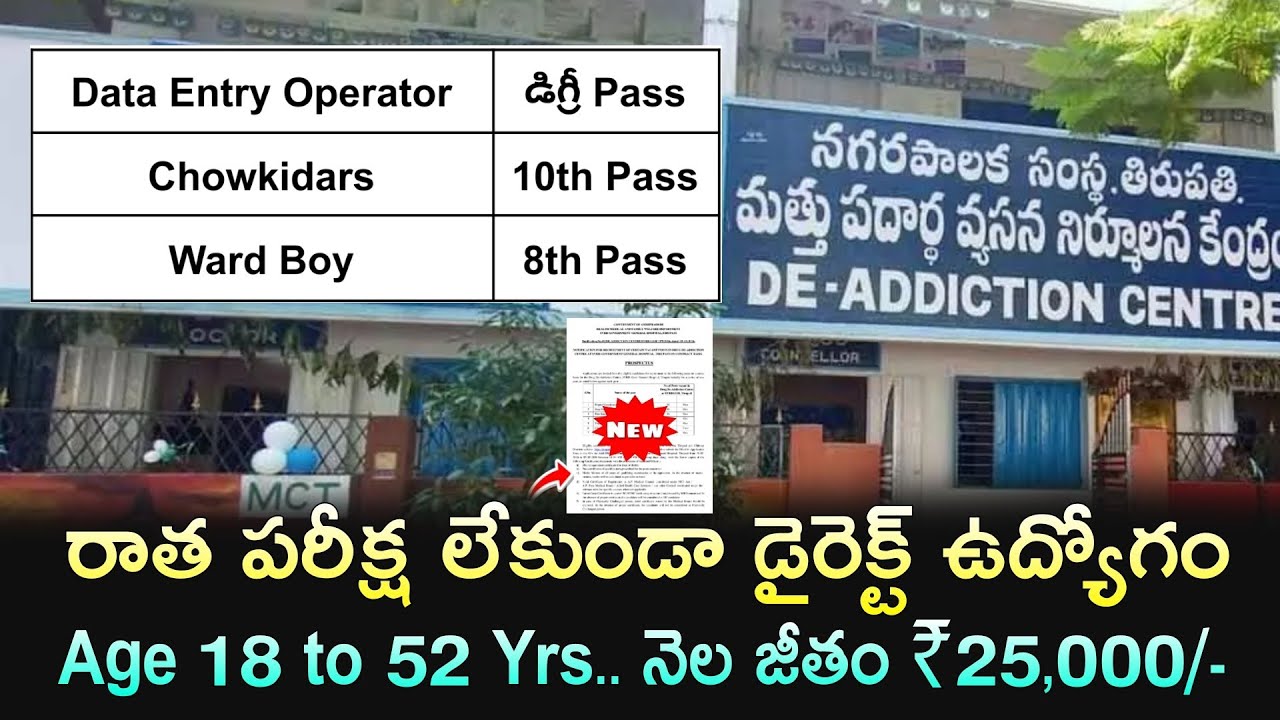 10th అర్హతతో రాత పరీక్షలు లేకుండా వార్డ్ బాయ్ & డేటా ఎంట్రీ ఆపరేటర్ జాబ్స్ | latest jobs in Telugu 