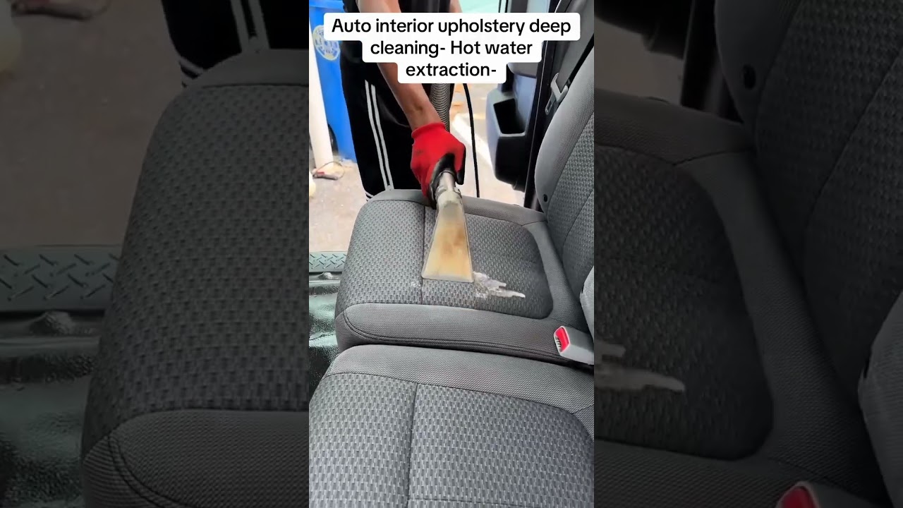 Auto interior upholstery deep cleaning-Hot water extraction #detailing