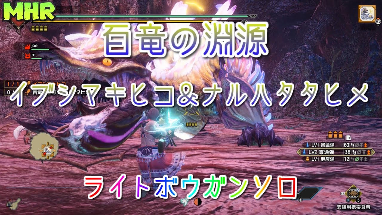 【モンハンライズ】HR50緊急クエスト　イブシマキヒコ＆ナルハタタヒメ【ライトボウガンソロ】