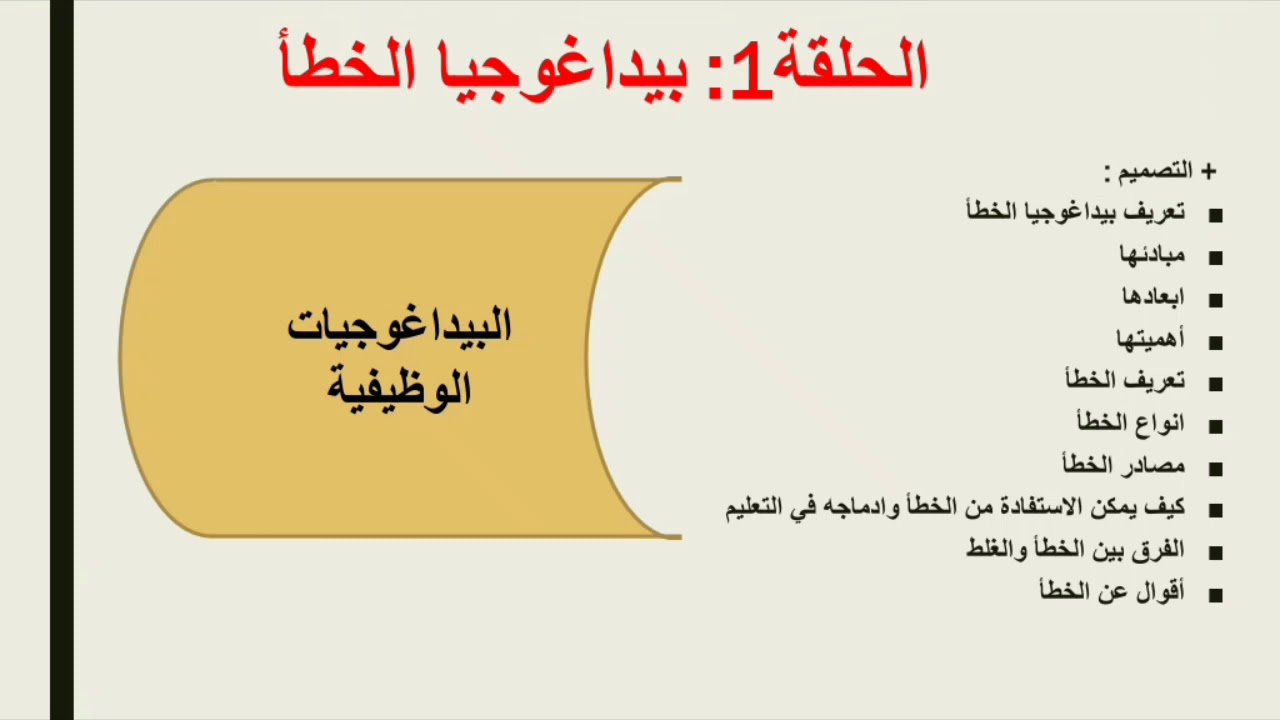 البيداغوجيات الوظيفية: الحلقة 1 -بيداغوجيا الخطأ
