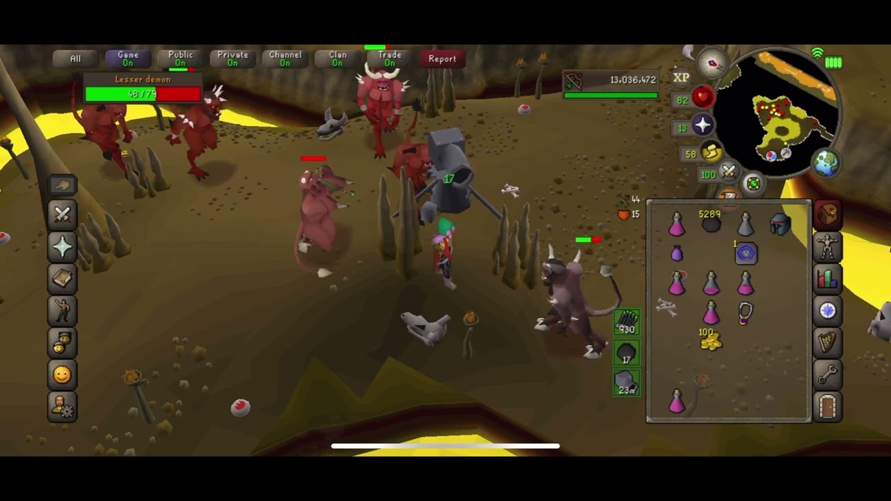OSRS cannon safe spot for pures 65-72k XP an hour  Against Lesser demons @ karamja!