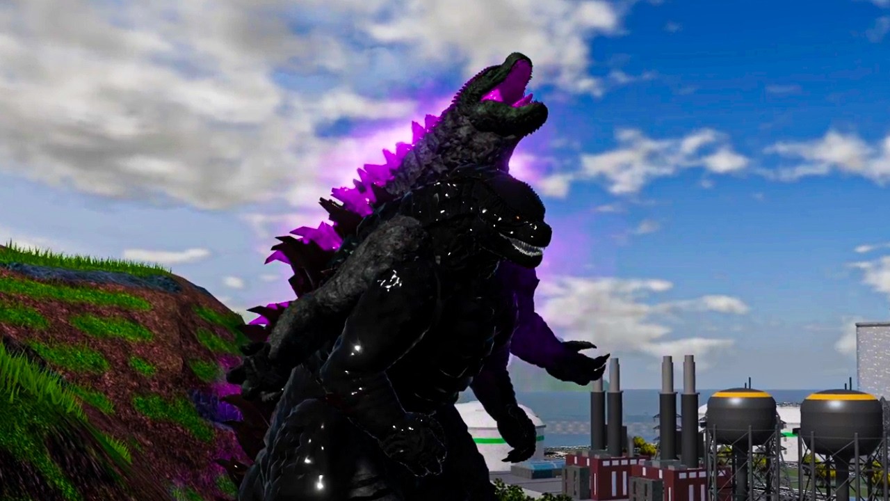Playing as Evolved Godzilla (1 vs 3 ) ( Amythest Godzilla ) - Roblox Age of Titans Gameplay #204