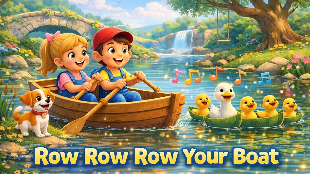 Row Row Row Your Boat 🚣‍♂️ | English Nursery Rhymes for Preschool Kids #nurseryrhymes 