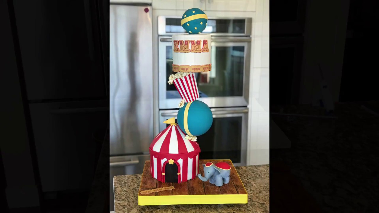 Circus Themed Gravity Defying Cake