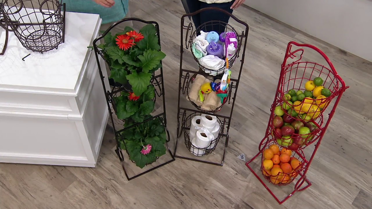Gourmet Basics by Mikasa 3-Tier Market Basket on QVC