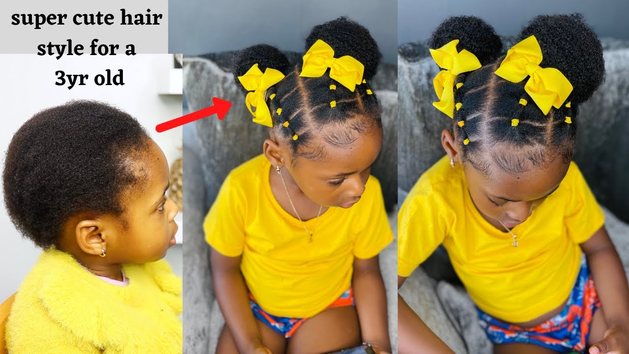 No Braiding Hair, No Marley Hair ,No Puff ... SEE WHAT I DID. Cute Hairstyle for kids/Toddlers