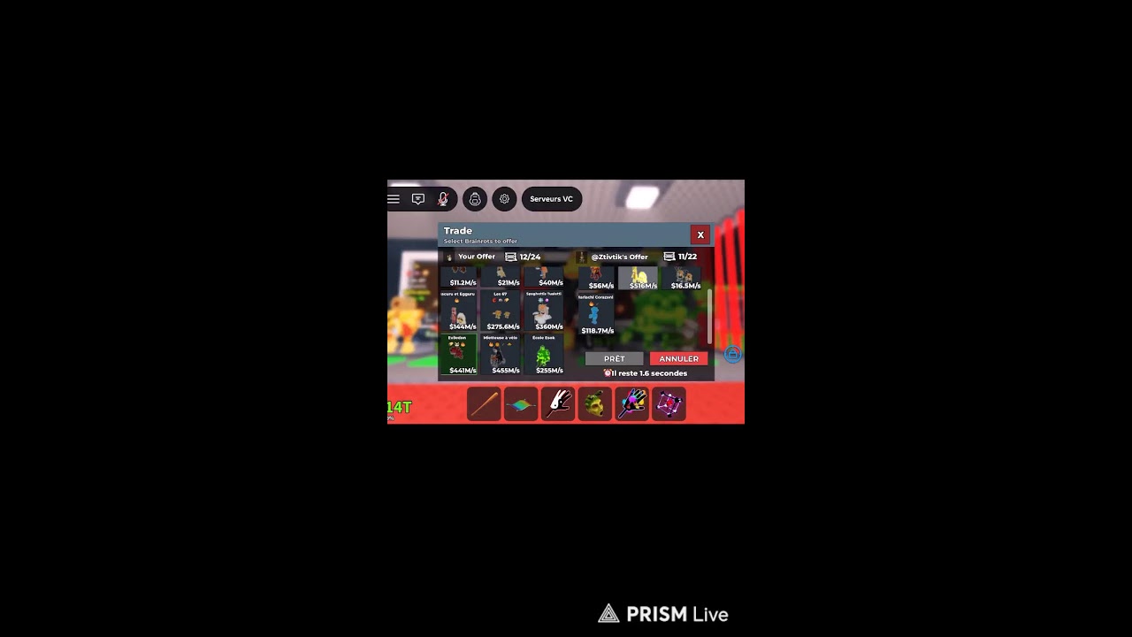 je trade avec la machine de trade sur steal a brainrot