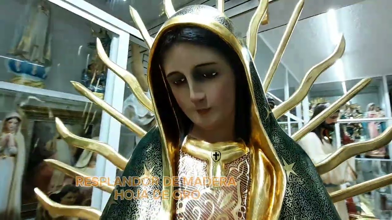 VIRGEN DE GUADALUPE CON HOJA DE ORO
