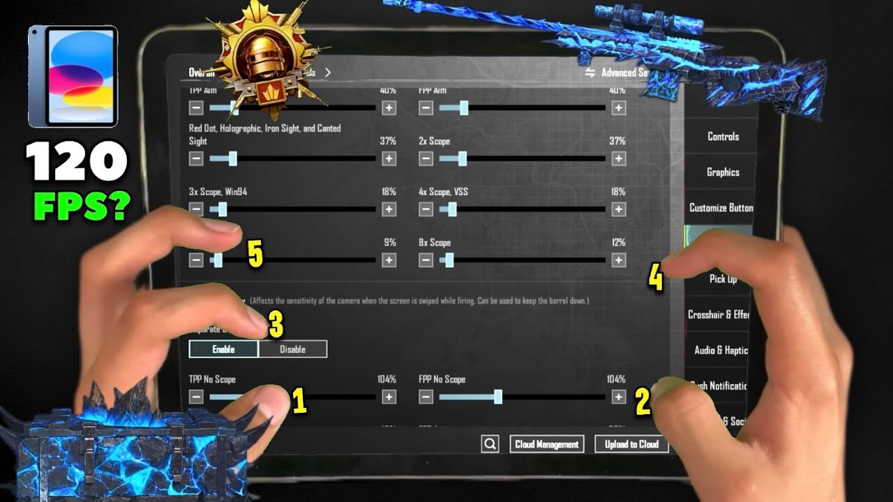 IPAD 11TH GENERATION NEW 0 RECOIL SENSITIVITY & CONTROLS!! 5 Fingers Claw Handcam | PUBG MOBILE