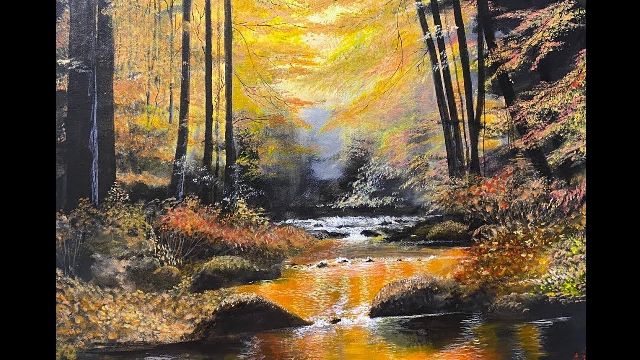 Beauty of the nature acrylic painting time-lapse 