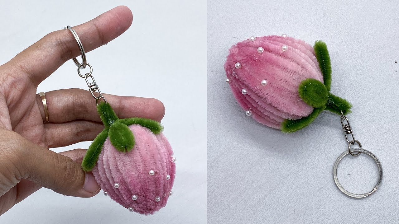 DIY Gantungan kunci | Cara Membuat Gantungan Kunci Dari Kawat Bulu | Keychain pipe cleaner