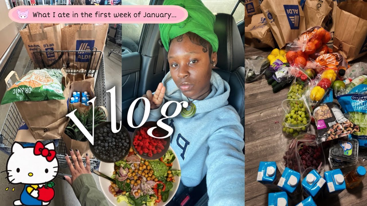 VLOG : WHAT I ATE IN THE FIRST WEEK OF JANUARY + grocery shopping haul + meal prep & more