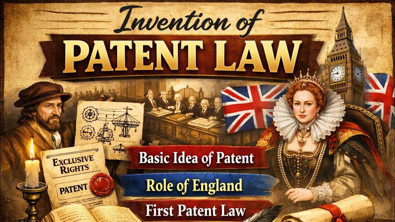 Invention of patent, Basics Of Patent, First Patent Law , Role Of england . Easy Explanation l 