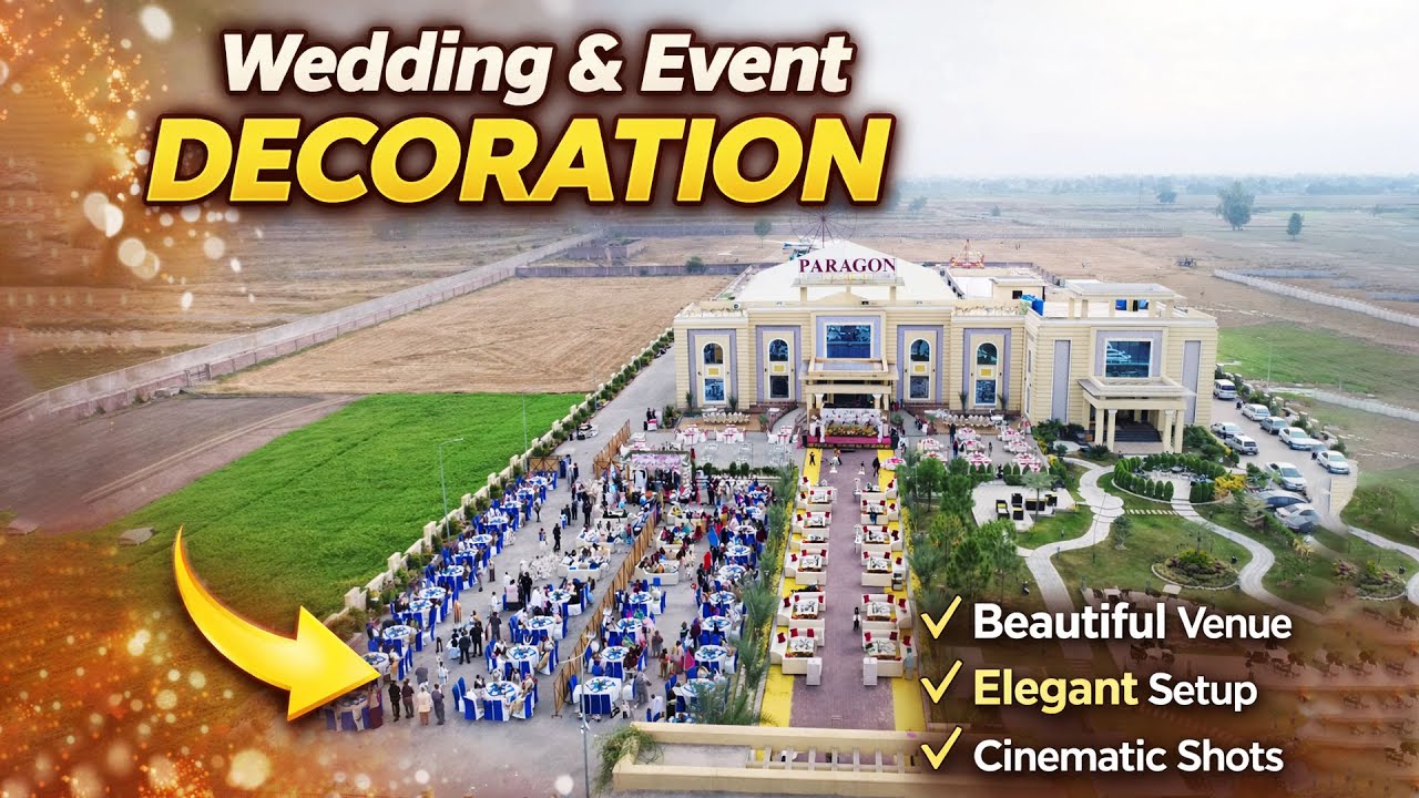 “Pakistani Outdoor Wedding Decor with Cultural Stage and Flowers”